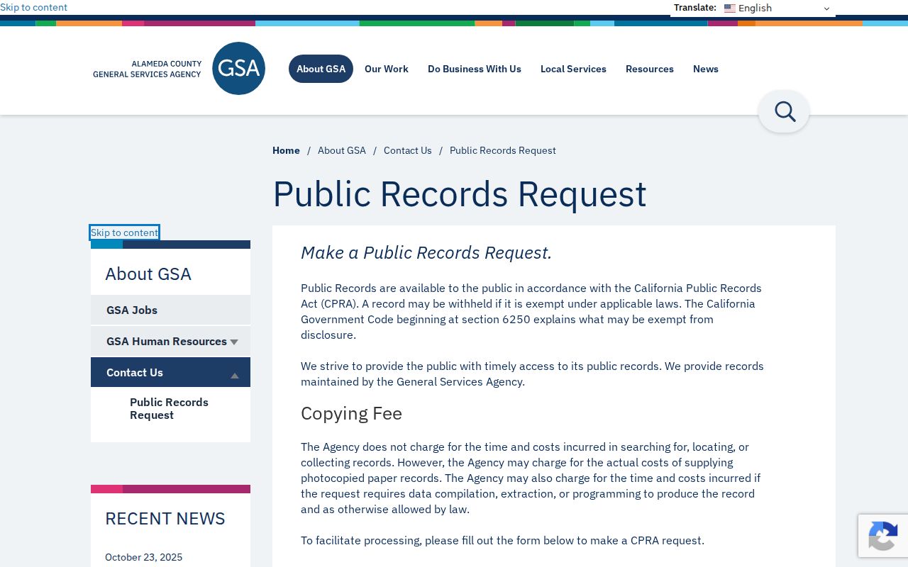 Union City neighbors view of the Alameda public records request form