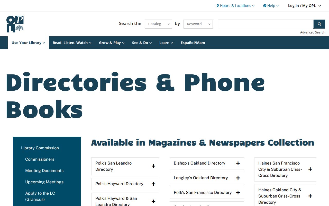 Union City street directory view of East Bay reverse directory collections