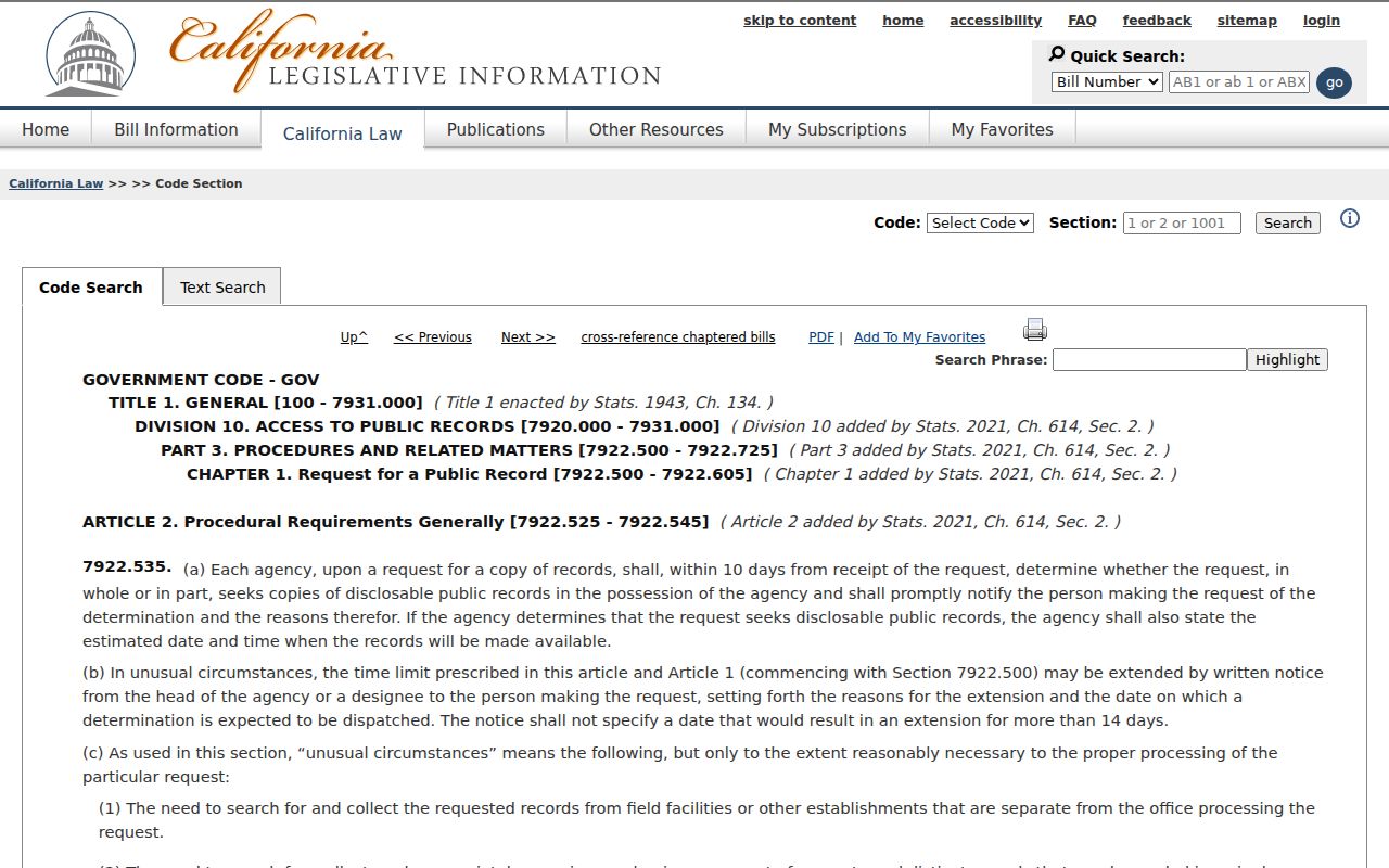 Union City residents directory view of California Public Records Act response rules