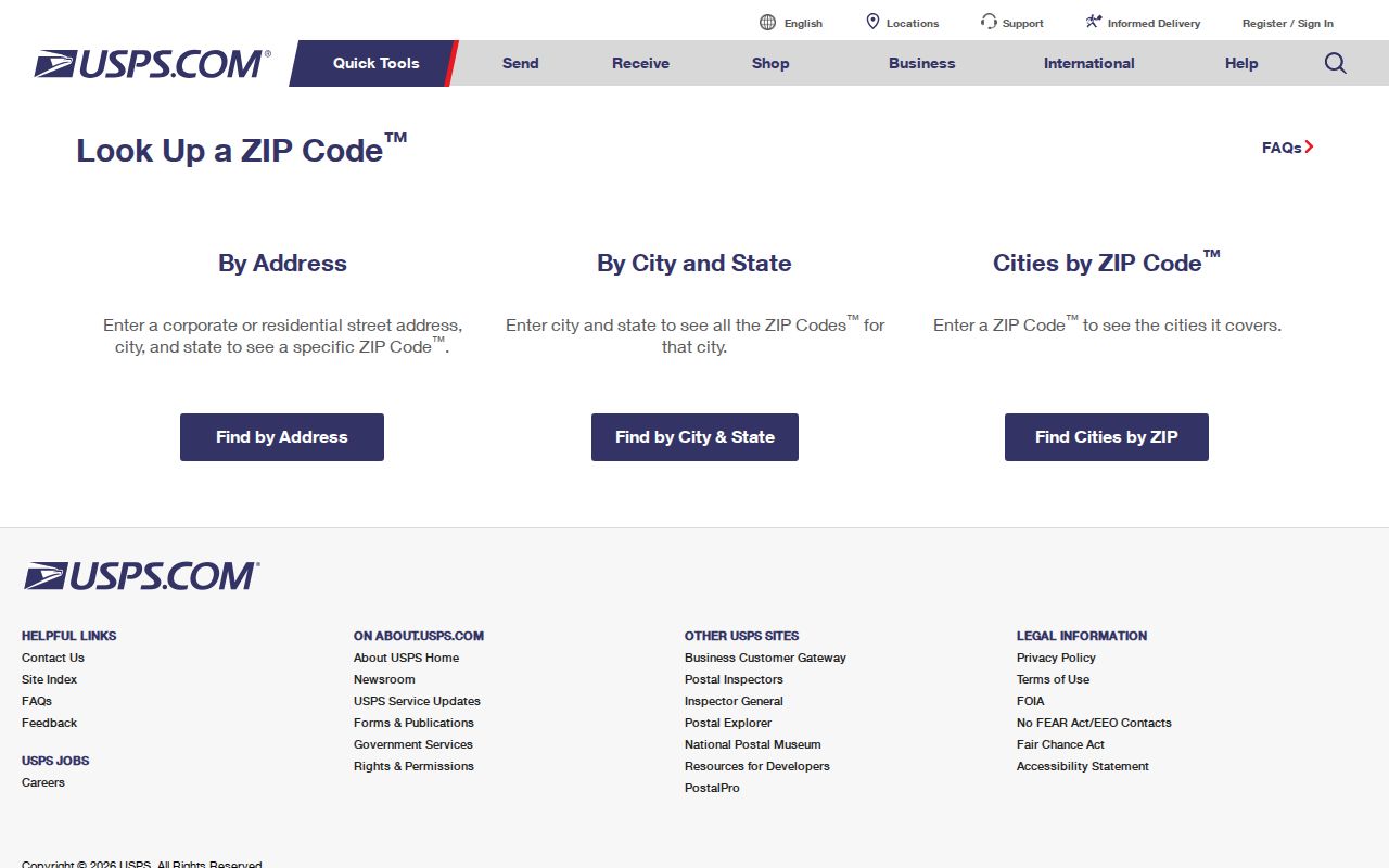 Union City ZIP code directory view of USPS ZIP Code lookup