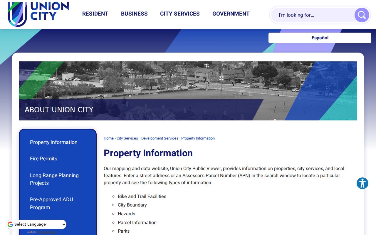 Union City ZIP code directory view of Union City property and GIS information